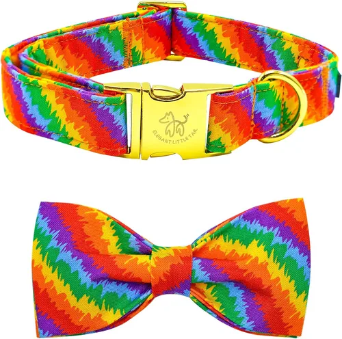 Miniatura 16 de Collar para perro Elegant Little Tail con moño, estampado de pepinillos, collar de moño lindo para perros pequeños eneldo