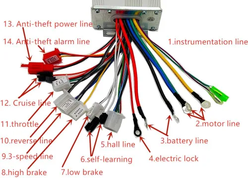 Miniatura 4 de Bicicleta eléctrica E-Scooter BLDC Motor 36V-48V 500W Controlador sin escobillas onda cuadrada