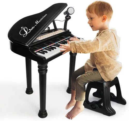 Miniatura 10 de Love & Mini - Piano/teclado de juguete para niños de 3 a 5 años como regalo de cumpleaños, con 24 teclas, color rosa; instrumento musical de juguete