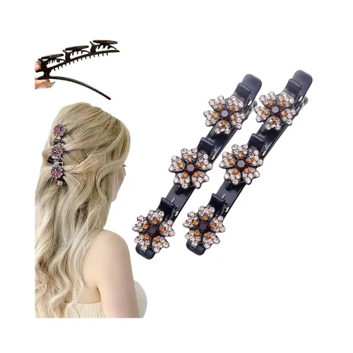 Miniatura 34 de Pinzas para el cabello trenzadas con piedra de cristal brillante para mujeres y niñas, pinzas para el cabello con diamantes de imitación 2025