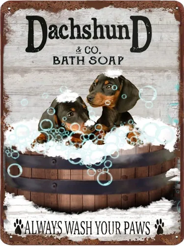 Miniatura 6 de Cartel de metal divertido de jirafa para baño, diseño retro de cabra para pared, póster de inodoro con texto "Wash Your Hooves", letrero de hojalata