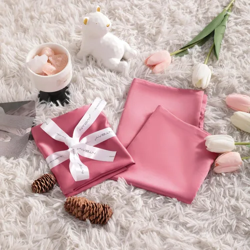 Miniatura 5 de NTBAY Fundas de almohada de satén de seda con cremallera para niños pequeños, paquete de 2 fundas de almohada con cremallera oculta de 13 x 18 Rosa