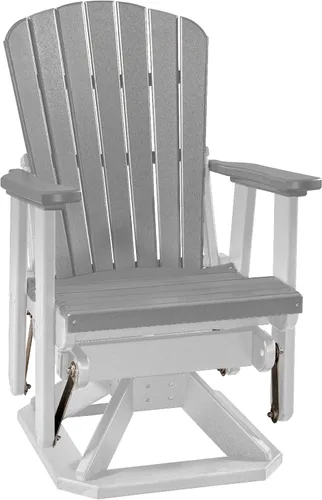Miniatura 10 de DutchCrafters Slat Fan Back Poly Adirondack Swivel Glider Outdoor Patio Chair (Black)