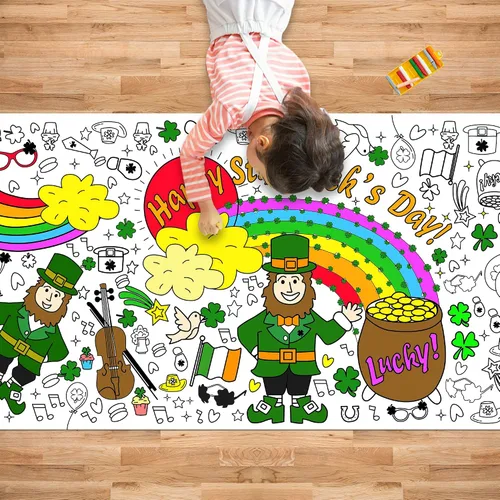 Miniatura 9 de OHOME Póster/mantel gigante de Navidad para colorear, manualidades de Navidad para niños, 30 x 72 pulgadas, pancarta de papel gigante para colorear