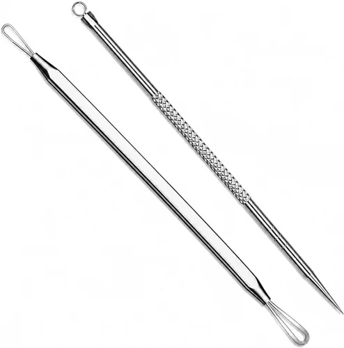 Miniatura 11 de Kit de herramientas de 22 piezas de herramientas de acero inoxidable 410 para eliminar puntos negros, kit de herramientas extractoras de espinillas