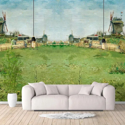 Miniatura 23 de IDEA4WALL Murales de pared para dormitorio, noche estrellada de Van Gogh, pinturas famosas, papel tapiz extraíble grande, calcomanías de pared