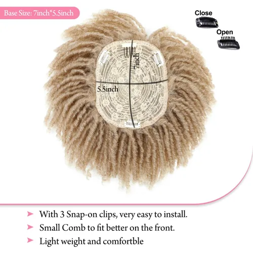 Miniatura 2 de Ms Taj Peluca de pelo corto con rastas de 7 pulgadas para mujer, cabello sintético rubio, pelucas rubias, extensiones de pelo corto para mujeres