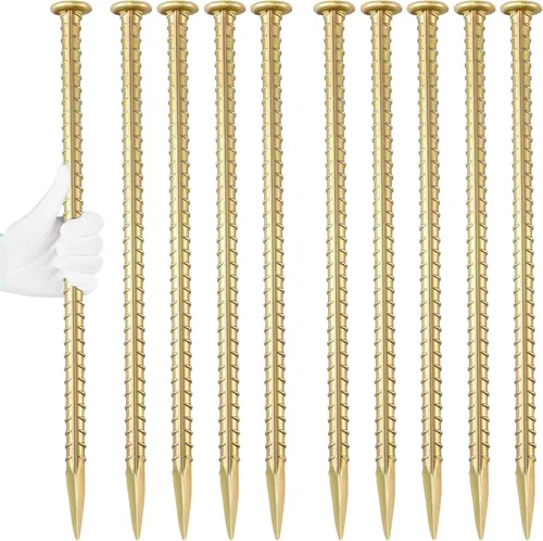 Miniatura 20 de Besitu - Estacas de refuerzo de 16 pulgadas (paquete de 16), estacas de metal resistente para madera, hormigón, plantas de jardín, estacas de acero