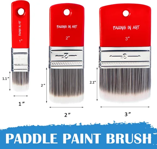 Miniatura 2 de Falling in Art Juego de 3 pinceles Filbert para madera, arte, pinturas de óleo y acrílico (1 pulgada, 2 pulgadas, 3 pulgadas)