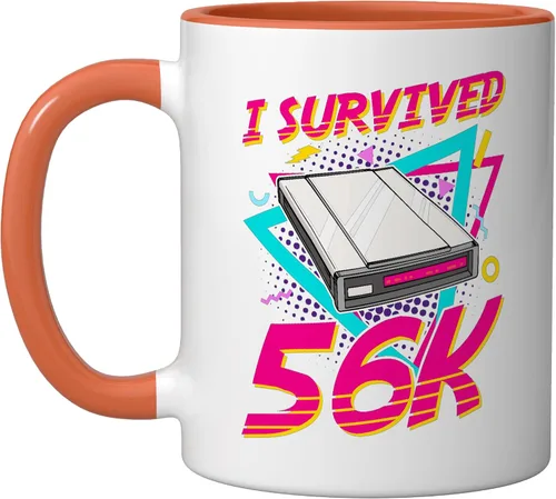 Miniatura 6 de 90s Nostalgia Retro 90s Dial Up Internet Vintage Ceramic Mug, Black/White