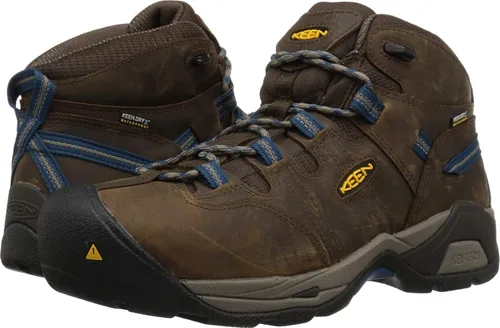 KEEN Utility Botas de trabajo impermeables Detroit XT de altura media con punta de acero para hombre marrón/azul (cascade brown/orion blue)