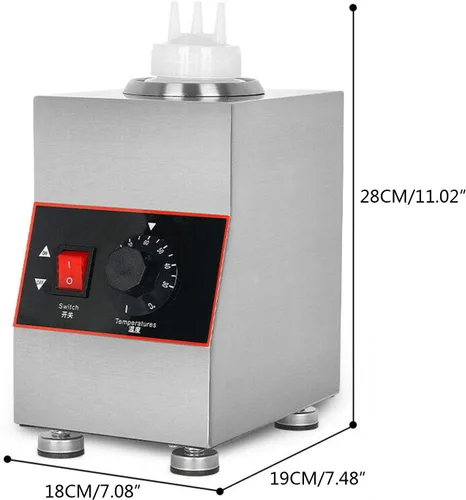 Miniatura 3 de Calentador eléctrico comercial de salsa de queso, 22.0 fl oz, calentador de salsa de alimentos para encimera, multifuncional, 110 V, máquina