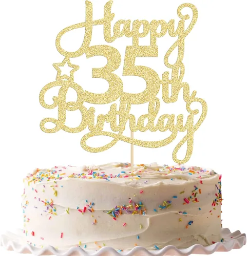 Miniatura 43 de 1 paquete de decoración de pastel de feliz 15 cumpleaños, topper de pastel dorado con purpurina Mis Quince 15, saludos a 15 años, adorno de pastel