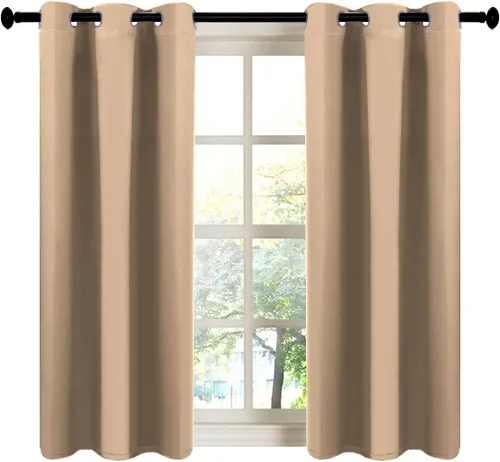 Miniatura 37 de LA PALMA Cortinas opacas con aislamiento térmico y ojales, para sala de estar, dormitorio, paquete de 2 paneles