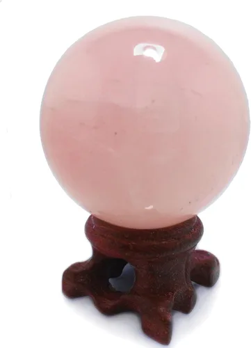 Miniatura 3 de Polar Jade Bola de cristal de cuarzo rosa - Esfera de cristal rosa de 1.6 pulgadas para meditación, Feng Shui, curación de chakras, adivinación