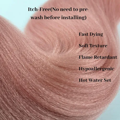 Miniatura 2 de Cabello estirado de fibra Kanekalon para trenzar con cabello humano, color oro rosado, 30 pulgadas