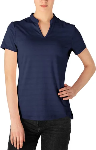 Miniatura 15 de Gopune Polo de golf con cuello en V para mujer, sin cuello, manga corta, ligera, de secado rápido, camisetas de tenis para correr