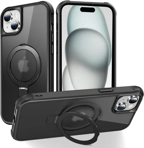 Miniatura 49 de CHAOFEnG Funda magnética compatible con iPhone 11 con soporte, prueba de caídas de grado militar, compatible con imán, anillo translúcido, parte