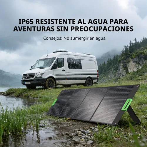 Miniatura 7 de GRECELL Panel solar portátil de 200W para central eléctrica, cargador solar plegable con 4 soportes, kit de panel solar impermeable IP65 con salida