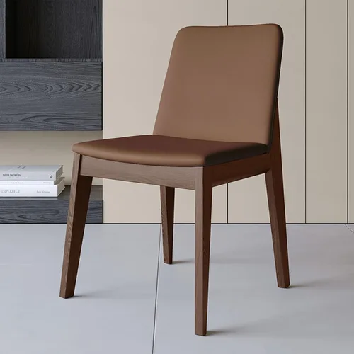 Miniatura 31 de Sillas de comedor tapizadas gruesas, sillas de cocina modernas de madera sólida, sillas de comedor tapizadas de cuero con marco minimalista, muebles