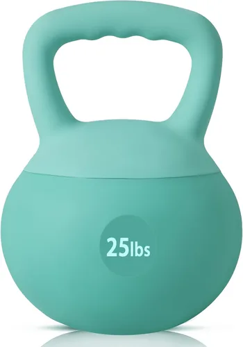 Miniatura 14 de SogesPower Pesas rusas suaves, pesas de entrenamiento de fuerza rellenas de arena de hierro, a prueba de golpes con mango de agarre ancho, pesas
