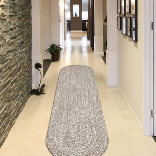 Miniatura 51 de BNM - Alfombra ovalada bohemia para interiores y exteriores con patrón trenzado sólido, perfecta para patio trasero, patio, oficina, sala de estar