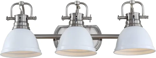 SAFAVIEH SCN4054B Roland Brush - Lámpara de baño de 3 luces (bombillas LED incluidas), níquel