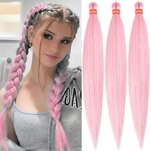 Miniatura 38 de Cabello trenzado preestirado ombré, extensiones de cabello trenzado sedoso, sin picazón, trenzas de cabello trenzado de ganchillo con textura Yaki