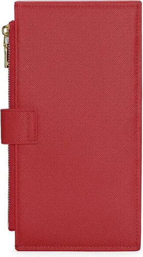 Miniatura 6 de GOIACII - Carteras para mujer de dos pliegues con bloqueo RFID y 2 bolsillos con cremallera, Rojo, M