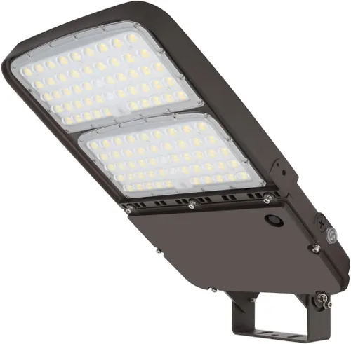 Luz LED de estacionamiento de 300 W con fotocélula del anochecer al amanecer, luces de área regulables al aire libre con montaje en muñón, 45000LM