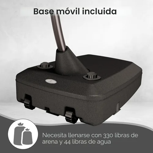 Miniatura 3 de Grand patio Sombrilla Cantilever de 11 pies con Base para Exteriores, Sombrilla Grande Redonda de Aluminio Descentrada para Patio, Jardín, Patio