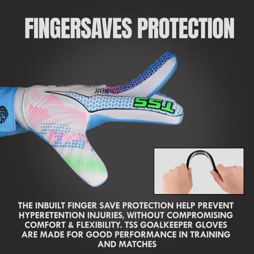 Miniatura 4 de Guantes de portero de fútbol para adultos y jóvenes, guantes de fútbol de alto rendimiento con protección Pro-Teck para la columna vertebral
