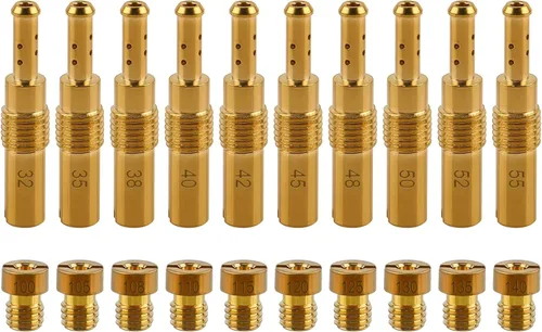 Carbhub 10 piezas de carburador principal con 10 piezas Slow & Pilot Jet para PWK Keihin OKO CVK se adapta a scooters chinos, ATV, karts con motor