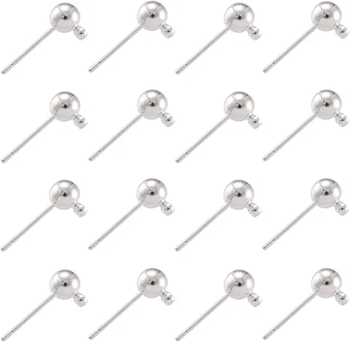 Miniatura 14 de Craftdady 40 aretes redondos de acero inoxidable de 0.669 x 0.354 in con lazo de 0.039 in para hacer joyas de aretes