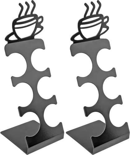 Miniatura 9 de Soporte para cápsulas de café para encimera, soporte de 6 ranuras K-Cup para espacios pequeños, almacenamiento compacto, soporte de metal