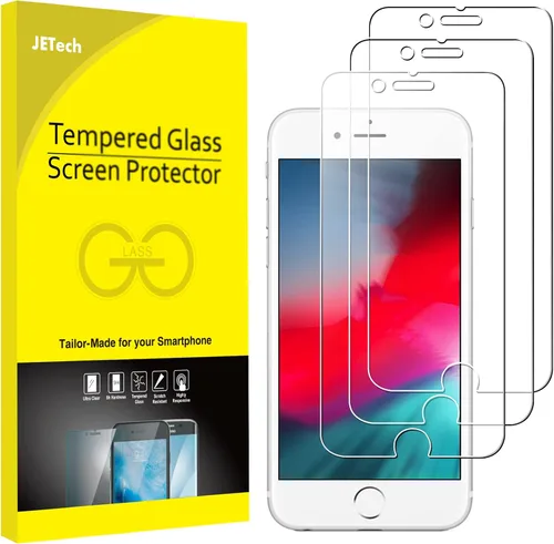 JETech Paquete de 3 protectores de pantalla para iPhone SE 3/2 (edición 2022/2020), iPhone 8, iPhone 7, iPhone 6s y iPhone 6, película de vidrio
