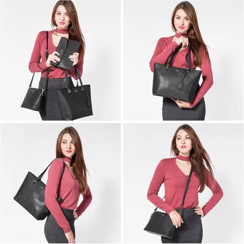 Miniatura 2 de Juego de 3 bolsas de mano para mujeres bolsa tipo tote para llevar colgada del hombro, bolso satchel y bolso hobo