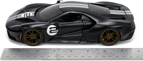 Miniatura 7 de Jada Toys Big Time Muscle 1:24 2017 Ford GT - Coche fundido a presión con rayas negras/blancas, juguetes para niños y adultos