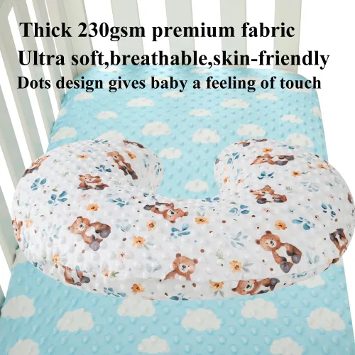 Miniatura 6 de Set de fundas para almohada de lactancia Dot 2 piezas, fundas ultra suaves compatibles con almohada Boppy, almohada estándar para bebé niño niña