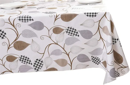Miniatura 6 de Pioggia Mantel de vinilo con parte trasera de franela, impermeable, a prueba de aceite, mantel de PVC, cubierta de mesa de plástico lavable a prueba