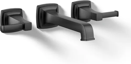 Miniatura 14 de KOHLER K-27399-4K-2MB Riff - Grifo de lavabo de baño amplio, grifos de baño de 3 agujeros con drenaje clicker, 1.0 GPM, latón moderno cepillado
