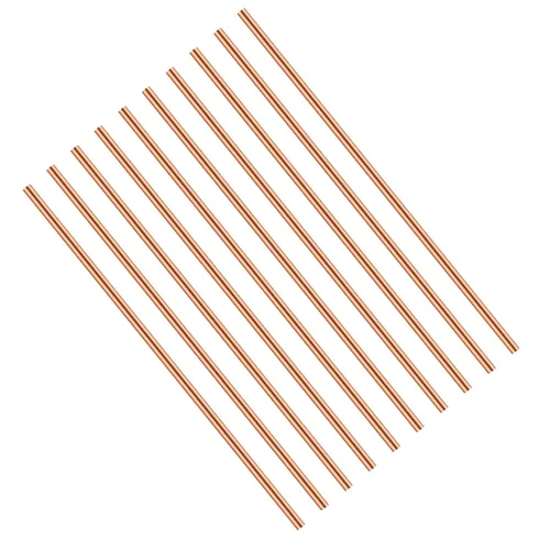 Therwen Varilla redonda de cobre puro, 10 unidades, 4 pulgadas de largo, 0.118 in de diámetro, varilla de cobre sólido para manualidades de metal y