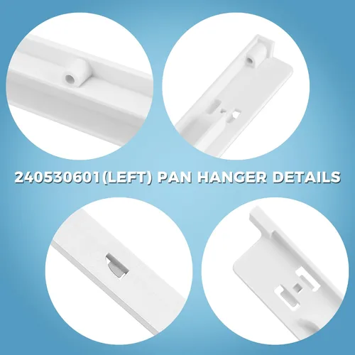 Miniatura 3 de AMI PARTS 240530601 Colgador de sartén para refrigerador (izquierda) apto para refrigeradores Frigi-daire y Ken-more, reemplazo de riel deslizante