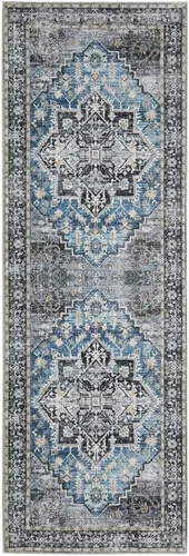 Miniatura 36 de COZYLOOM Alfombra vintage de 2 x 6 pies, estilo oriental con estampado floral, envejecida, estética, bohemia, de felpilla, para entrada, pasillo