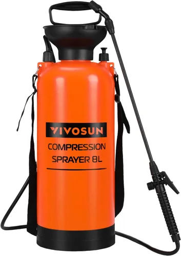 Miniatura 12 de VIVOSUN Pulverizador a presión de bomba de 1.35 galones, botella de agua a presión para césped y jardín con correa ajustable para el hombro