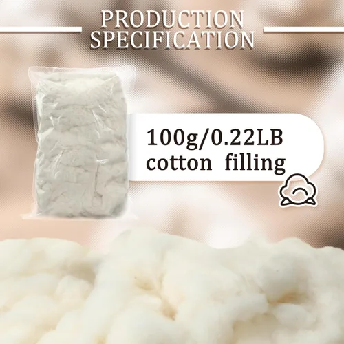 Miniatura 2 de Wesnoy 100g/0.22lb de relleno de algodón para animales de peluche, almohada suave, relleno de fibra de algodón natural, para juguetes, decoraciones