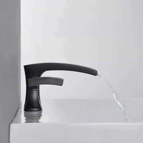 Miniatura 9 de Grifo de bañera romana de bronce frotado con aceite, grifos de baño de latón de 3 agujeros con 2 asas Oil Rubbed Bronze
