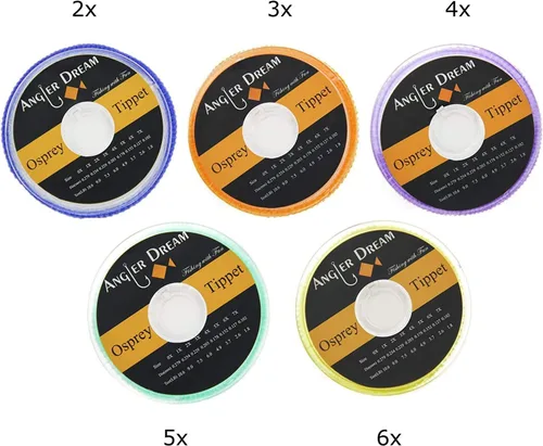 Miniatura 3 de AnglerDream 2 3 4 5 6X Tippet Line Clear Nylon 50M/55Yds Pesca con Mosca Tippet Línea con Soporte Tippet