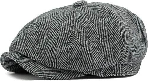 Miniatura 11 de Sombrero de espiga clásico para hombre, gorra plana de Newsboy Gatsby Ivy Cabbie