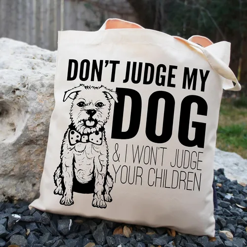 Miniatura 3 de Pet Studio Art Bolso tote Don't Judge My Dog Perro